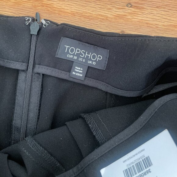 Topshop Cropped Wide Trousers - Black - Picture 3 of 4